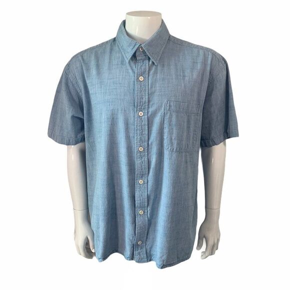 Orvis Solid Blue Short Sleeve Button Up Shirt -XXL - Picture 1 of 7